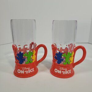 Disney On Ice Light‎ Up Souvenir Cups With Handles Mickey Minnie Mouse Set Of 2